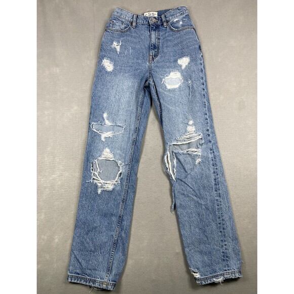 We The Free Crvy Jeans Womens 26 Heavily Distressed Jeans Button Fly High-rise - Picture 1 of 16